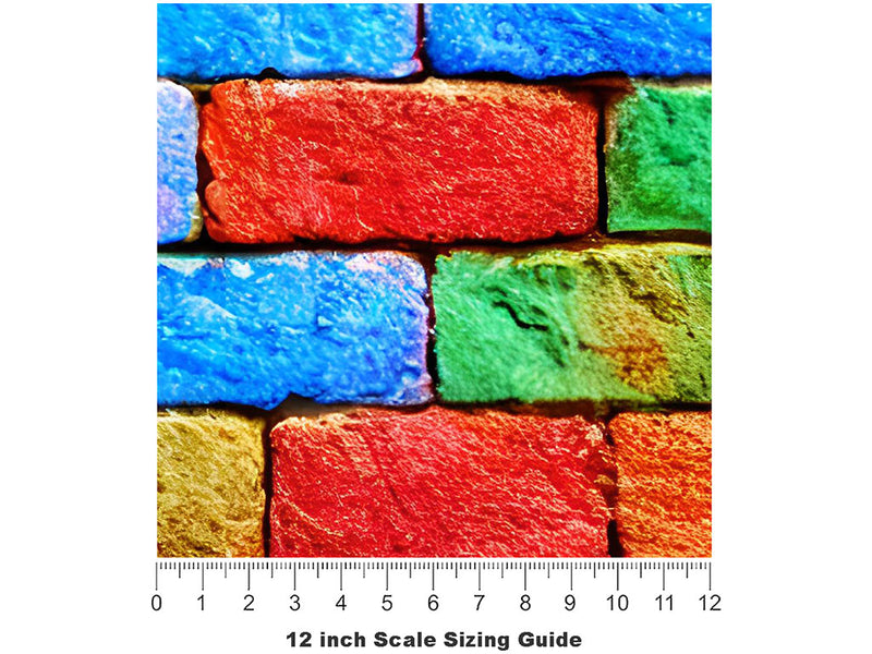 Flemish Cross Brick Vinyl Film Pattern Size 12 inch Scale~Rwraps Flemish Cross Brick Sizing Chart~3