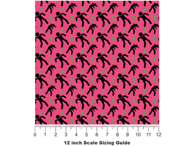 Flesh Grabbers Zombie Vinyl Film Pattern Size 12 inch Scale~Rwraps Flesh Grabbers Zombie Sizing Chart~2