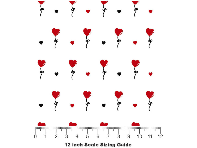 Floating Above Heart Vinyl Film Pattern Size 12 inch Scale~Rwraps Floating Above Heart Sizing Chart~2