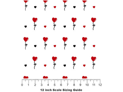 Floating Above Heart Vinyl Film Pattern Size 12 inch Scale~Rwraps Floating Above Heart Sizing Chart~2