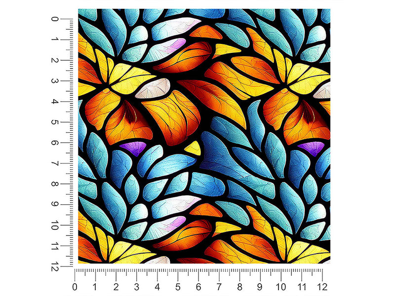 floating leaves stained glass 1ft x 1ft Craft Sheets