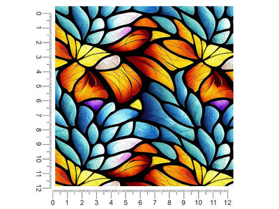 floating leaves stained glass 1ft x 1ft Craft Sheets