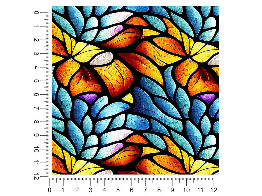 floating leaves stained glass 1ft x 1ft Craft Sheets