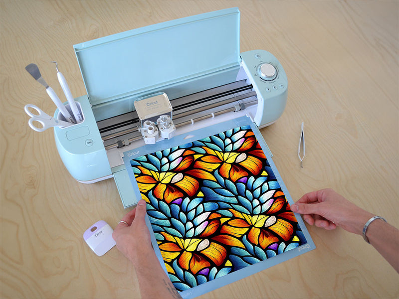 floating leaves stained glass Cricut Compatible Vinyl