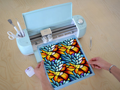 floating leaves stained glass Cricut Compatible Vinyl