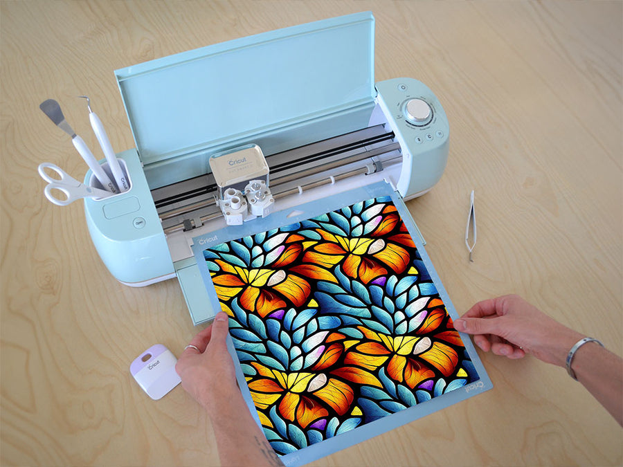 floating leaves stained glass Cricut Compatible Vinyl
