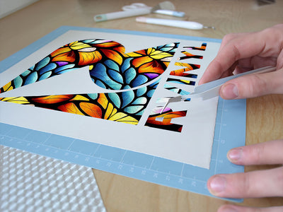 floating leaves stained glass Easy Weed Craft Vinyl