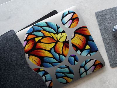 floating leaves stained glass DIY Laptop Stickers