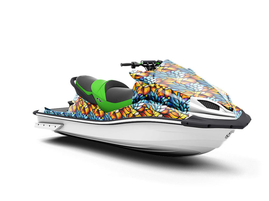 Floating Leaves Stained Glass Jet Ski Vinyl Customized Wrap