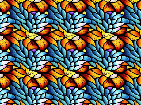 Floating Leaves Stained Glass Vinyl Wrap Pattern~Rwraps Series 914 Digitally Printed Vinyl Wrap~0