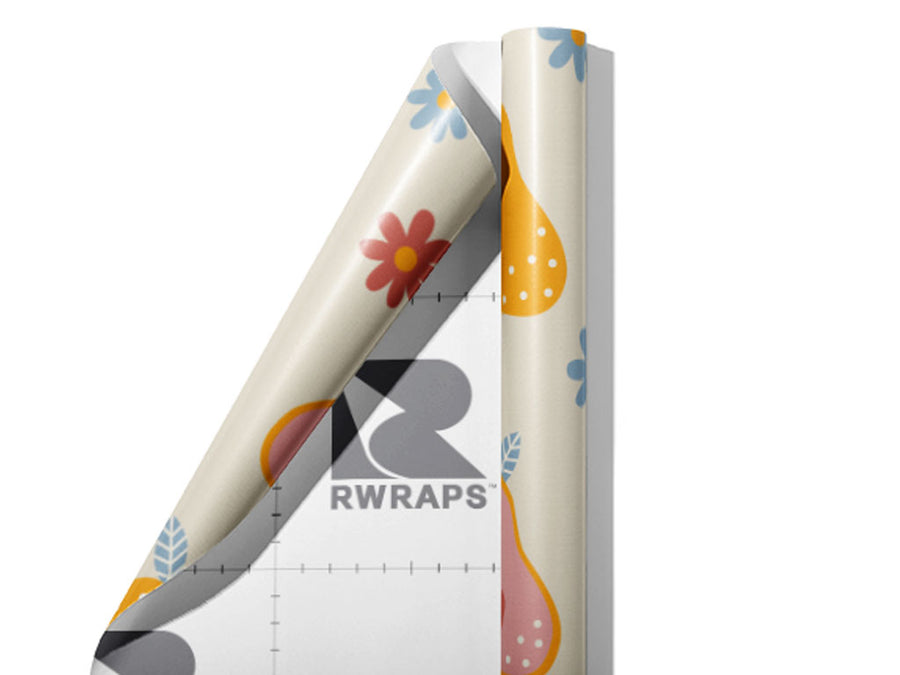 Floral Ambrosia Fruit Wrap Film Sheets~Rwraps Series 914 Floral Ambrosia Fruit Scrolled Sheet~3