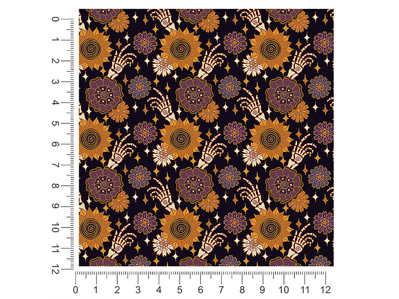 floral fingers skull and bones 1ft x 1ft Craft Sheets