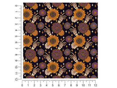 floral fingers skull and bones 1ft x 1ft Craft Sheets