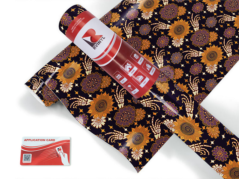floral fingers skull and bones Craft Vinyl Roll