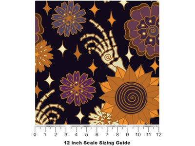 Floral Fingers Halloween Vinyl Film Pattern Size 12 inch Scale~Rwraps Floral Fingers Halloween Sizing Chart~2