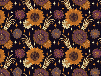 Floral Fingers Halloween Vinyl Wrap Pattern~Rwraps Series 914 Digitally Printed Vinyl Wrap~0