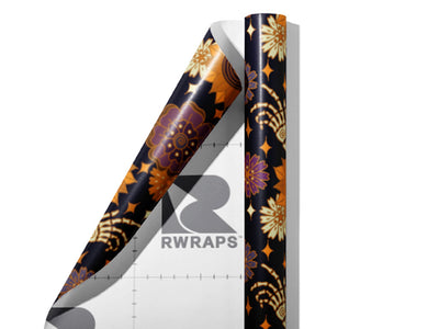 Floral Fingers Halloween Wrap Film Sheets~Rwraps Series 914 Floral Fingers Halloween Scrolled Sheet~3