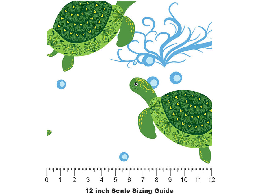 Floral Shells Marine Life Vinyl Film Pattern Size 12 inch Scale~Rwraps Floral Shells Marine Life Sizing Chart~2