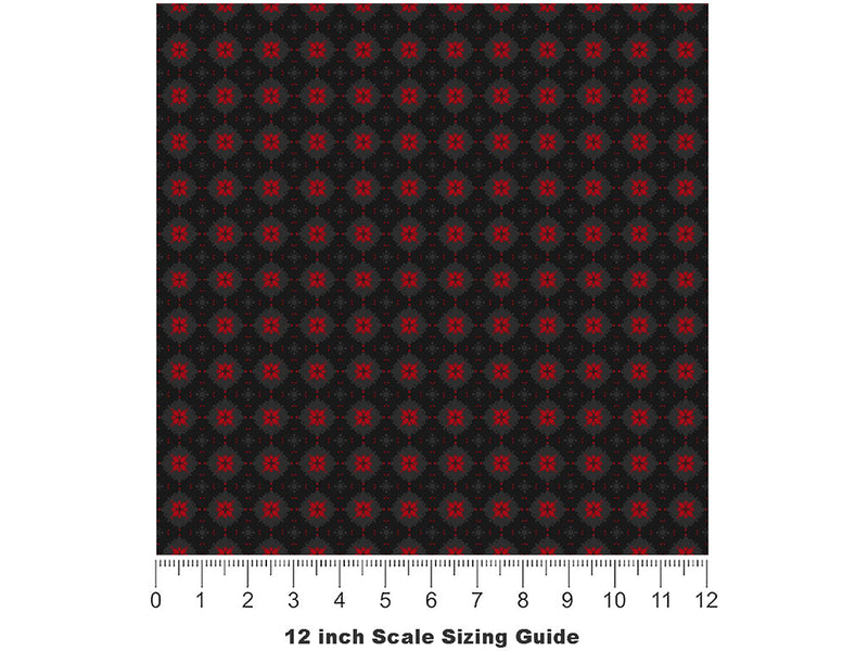 Floral Temptation Gothic Vinyl Film Pattern Size 12 inch Scale~Rwraps Floral Temptation Gothic Sizing Chart~2