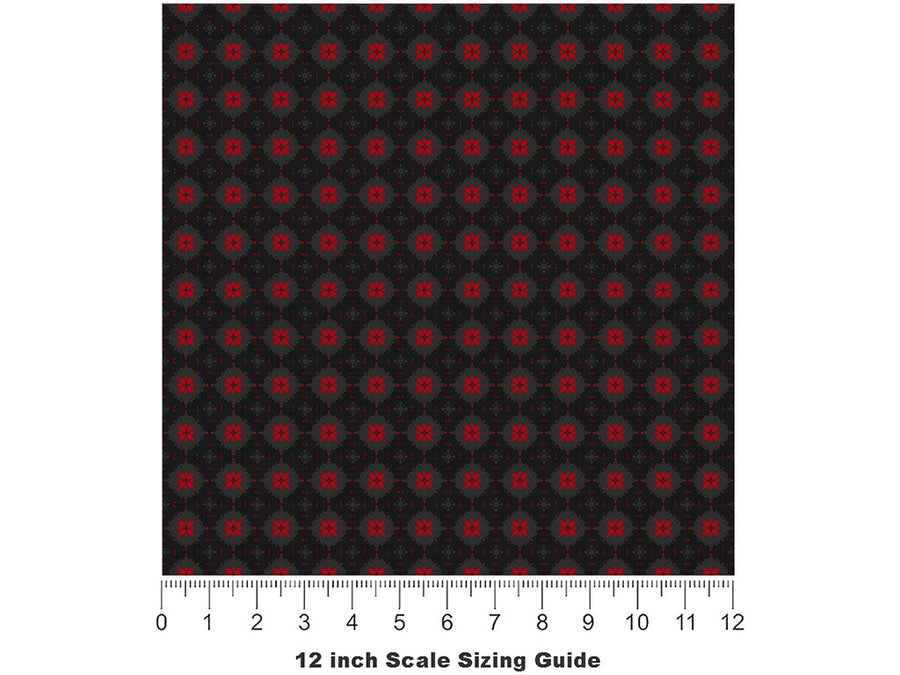 Floral Temptation Gothic Vinyl Film Pattern Size 12 inch Scale~Rwraps Floral Temptation Gothic Sizing Chart~2