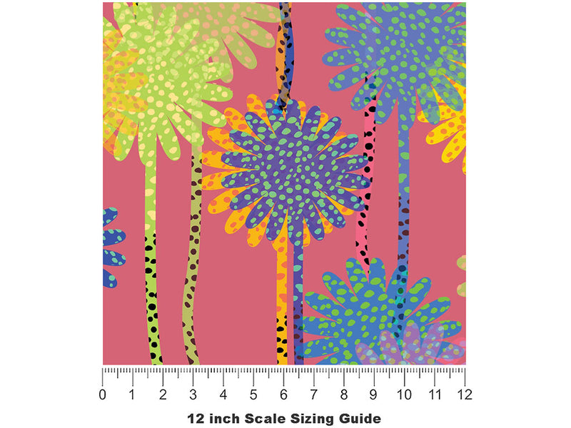Florida Heat Polka Dot Vinyl Film Pattern Size 12 inch Scale~Rwraps Florida Heat Polka Dot Sizing Chart~2