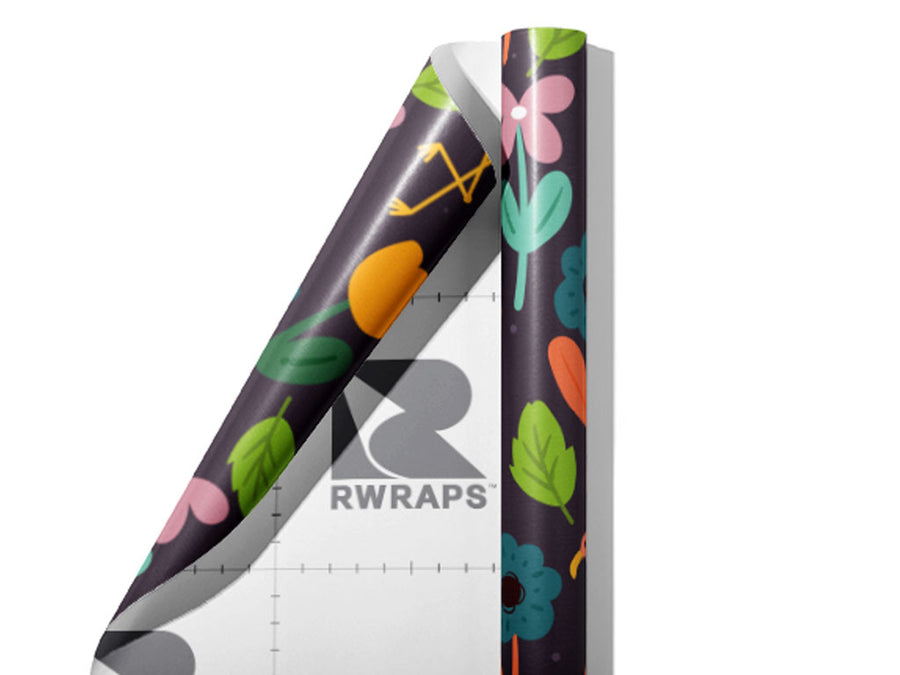 Flower Fun Birds Wrap Film Sheets~Rwraps Series 914 Flower Fun Birds Scrolled Sheet~3