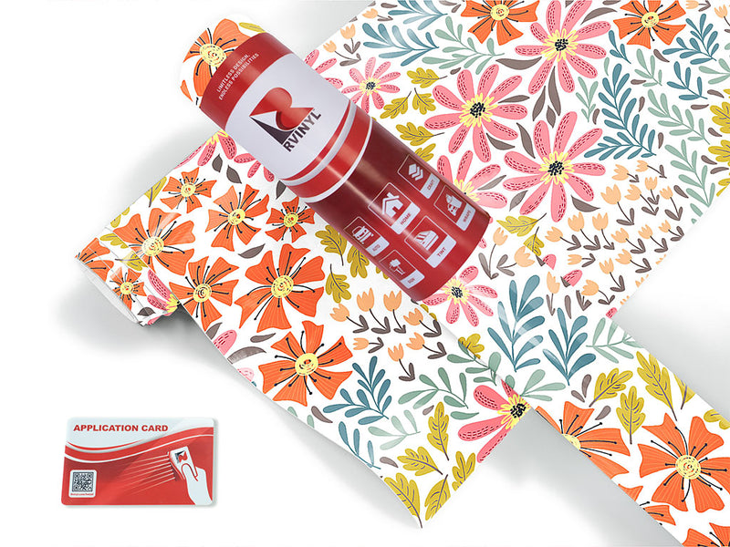 flower power floral Craft Vinyl Roll