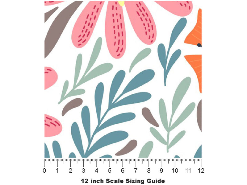 Flower Power Floral Vinyl Film Pattern Size 12 inch Scale~Rwraps Flower Power Floral Sizing Chart~2