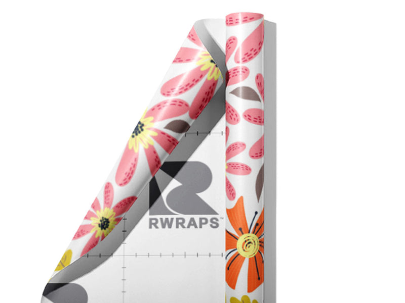 Flower Power Floral Wrap Film Sheets~Rwraps Series 914 Flower Power Floral Scrolled Sheet~3