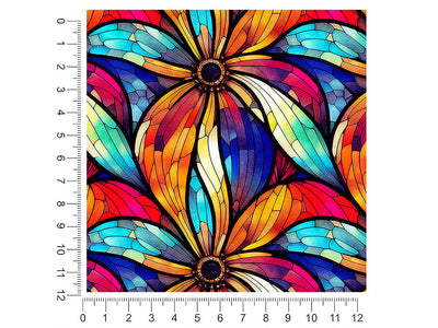 flowers bloom stained glass 1ft x 1ft Craft Sheets