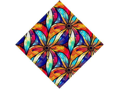 Flowers Bloom Stained Glass Vinyl Wrap Pattern