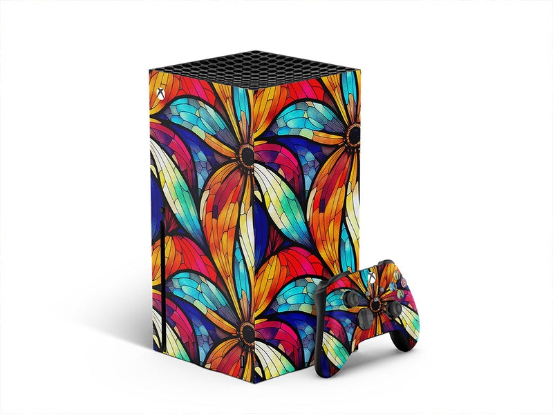 flowers bloom stained glass XBOX DIY Decal