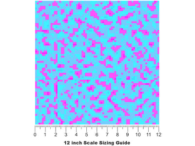 Fluorescent Explosion Pixel Vinyl Film Pattern Size 12 inch Scale~Rwraps Fluorescent Explosion Pixel Sizing Chart~2