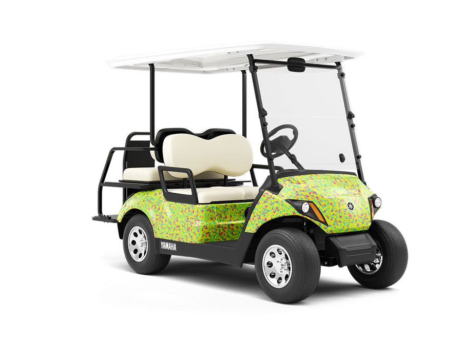 Fluorescent Signage Pixel Wrapped Golf Cart