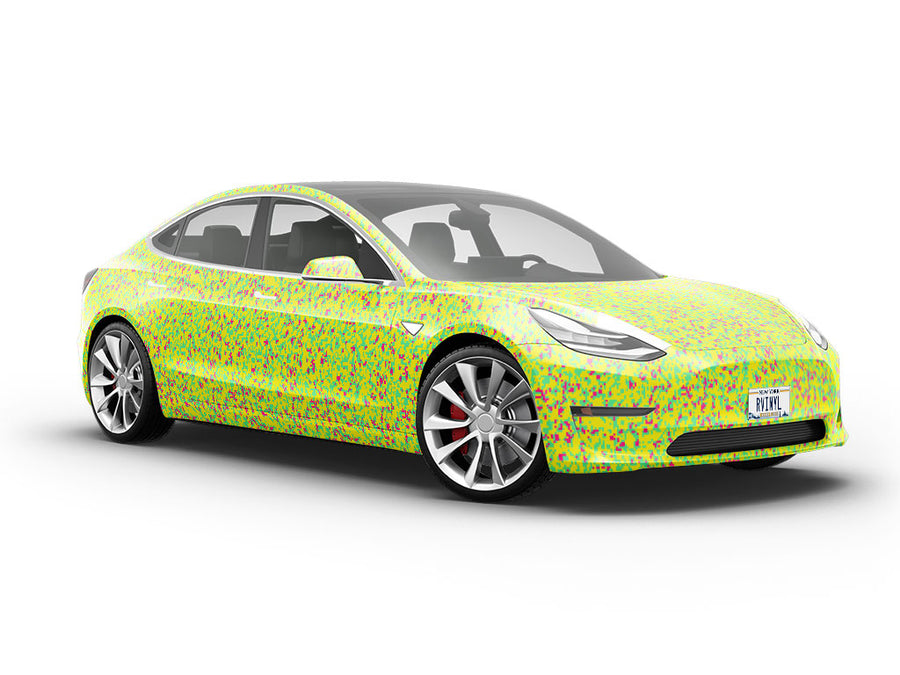 Fluorescent Signage Pixel Vehicle Vinyl Wrap