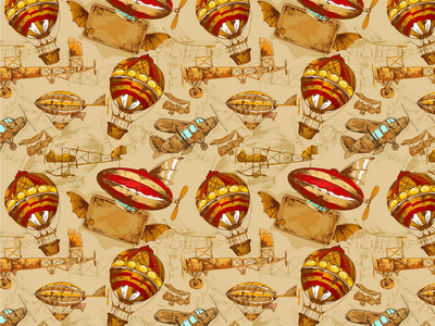 Flying Machines Steampunk Vinyl Wrap Pattern~Rwraps Series 914 Digitally Printed Vinyl Wrap~0