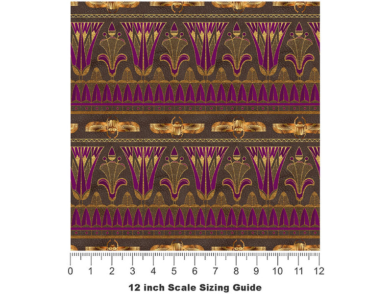 Flying Scarab Egyptian Vinyl Film Pattern Size 12 inch Scale~Rwraps Flying Scarab Egyptian Sizing Chart~2