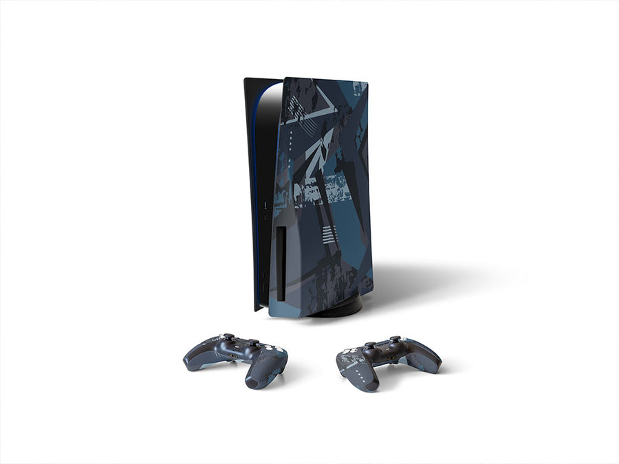 folded jeans abstract geometric Sony PS5 DIY Skin