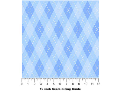 Folded Sheets Argyle Vinyl Film Pattern Size 12 inch Scale~Rwraps Folded Sheets Argyle Sizing Chart~2