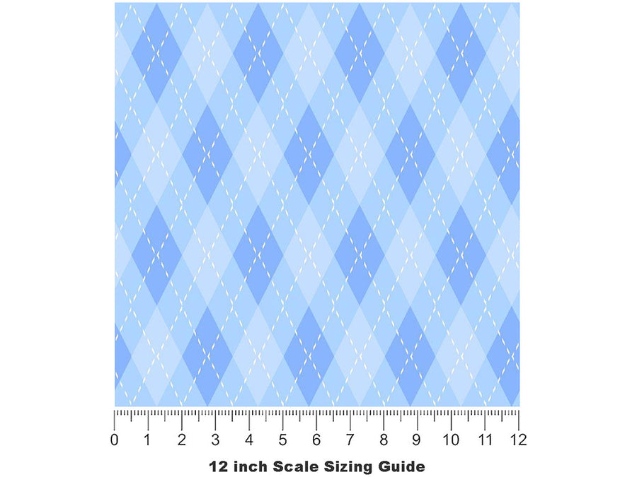 Folded Sheets Argyle Vinyl Film Pattern Size 12 inch Scale~Rwraps Folded Sheets Argyle Sizing Chart~2