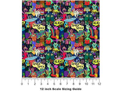 Foolish Paradise Graffiti Vinyl Film Pattern Size 12 inch Scale~Rwraps Foolish Paradise Graffiti Sizing Chart~2