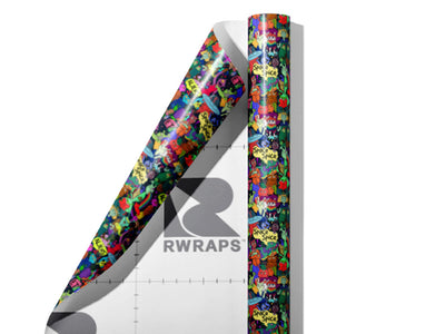 Foolish Paradise Graffiti Wrap Film Sheets~Rwraps Series 914 Foolish Paradise Graffiti Scrolled Sheet~3