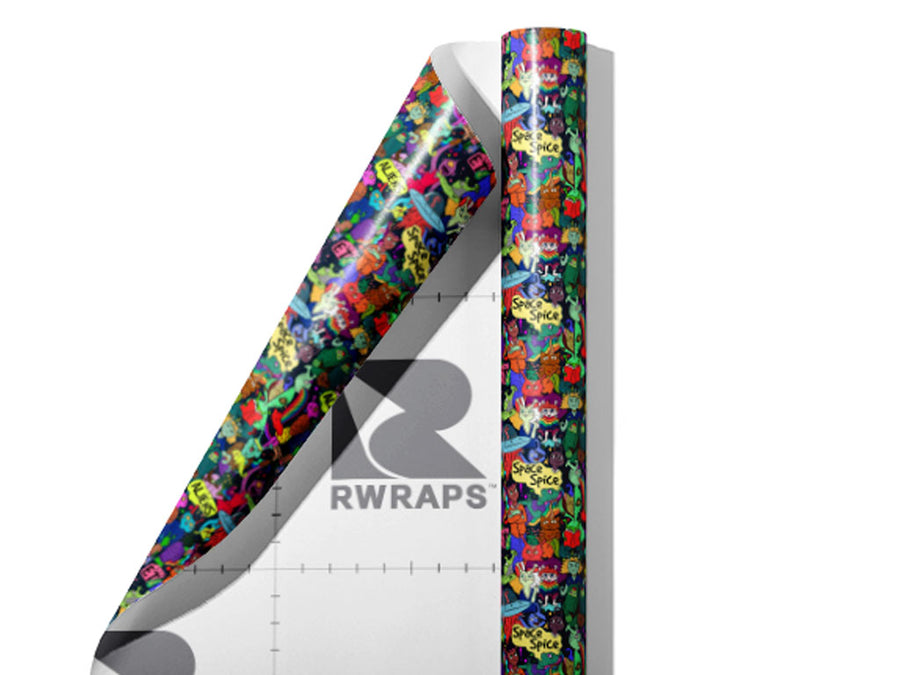 Foolish Paradise Graffiti Wrap Film Sheets~Rwraps Series 914 Foolish Paradise Graffiti Scrolled Sheet~3