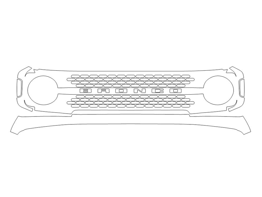 bronco 3M Clear Bra Bumper Precut PPF Diagram