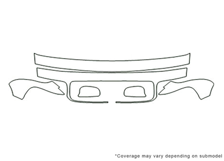 crown victoria Avery Dennison Clear Bra Hood Precut PPF Diagram