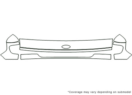 e-150 Avery Dennison Clear Bra Hood Precut PPF Diagram
