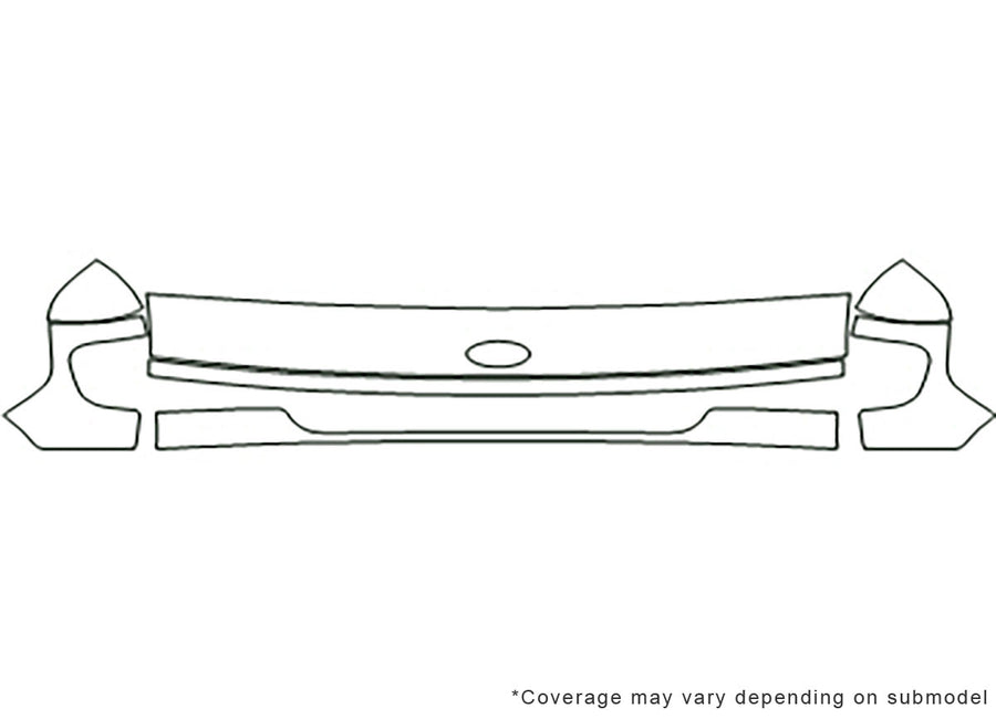 e-250 Avery Dennison Clear Bra Hood Precut PPF Diagram
