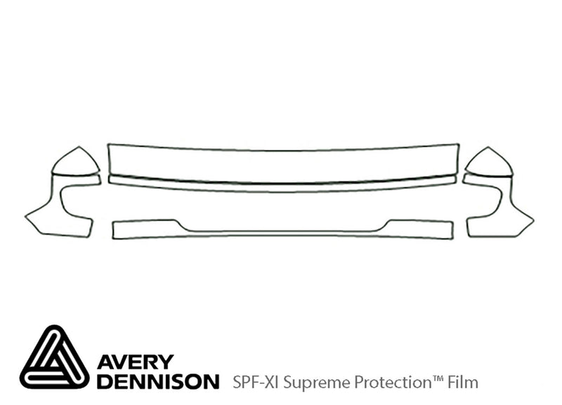e-250 Avery Dennison Clear Bra Hood Precut PPF Diagram
