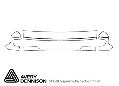 e-250 Avery Dennison Clear Bra Hood Precut PPF Diagram