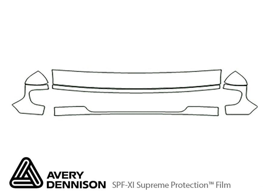 e-250 Avery Dennison Clear Bra Hood Precut PPF Diagram